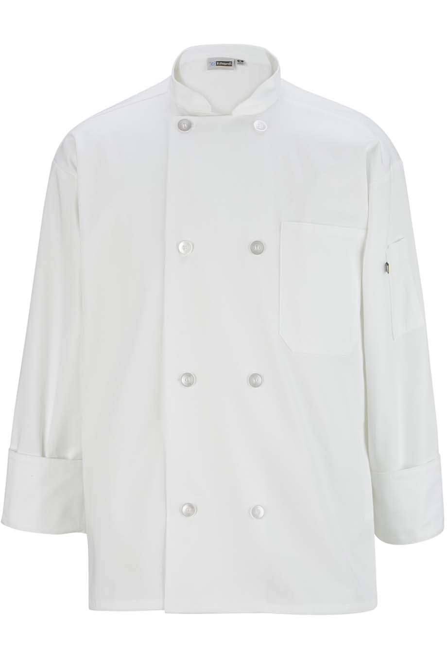 10 Knot Button Long Sleeve Chef Coat - My CMS