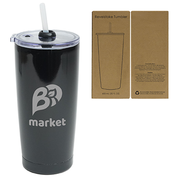 Revelstoke 600 ml. (20 fl. oz.) tumbler with straw