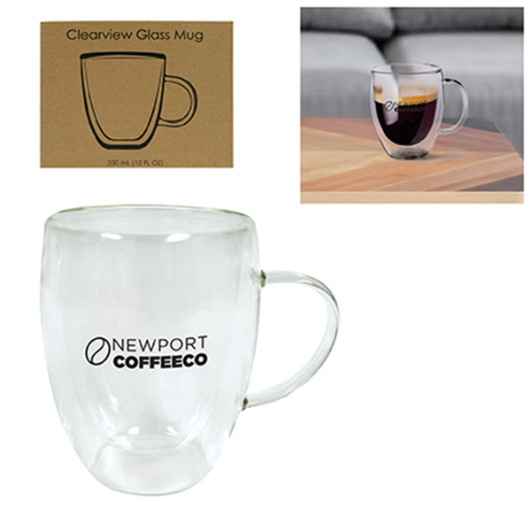 350 ml. (12 fl. oz.) clearview glass mug