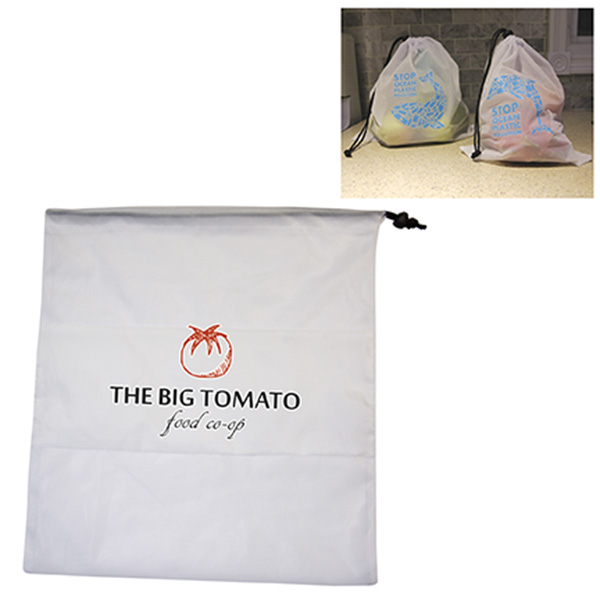 Gather large mesh produce bag