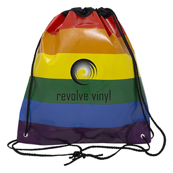 Jumbo rainbow drawstring backpack