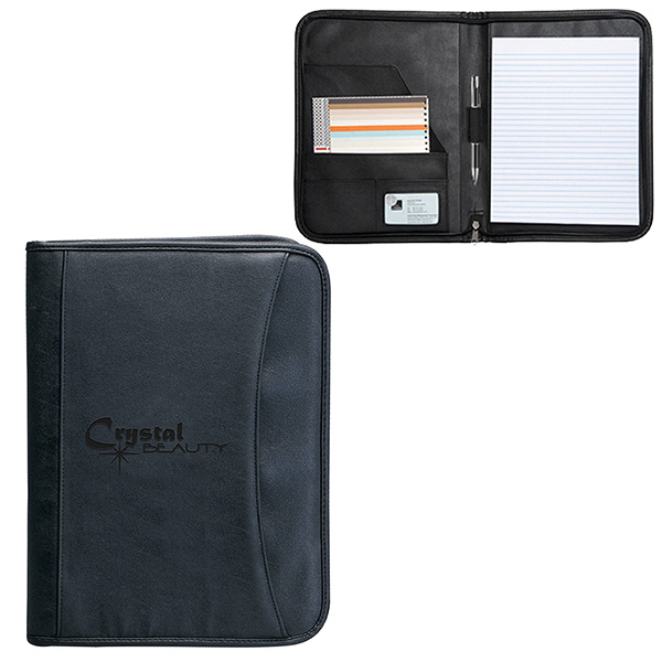 Zippered notepad portfolio