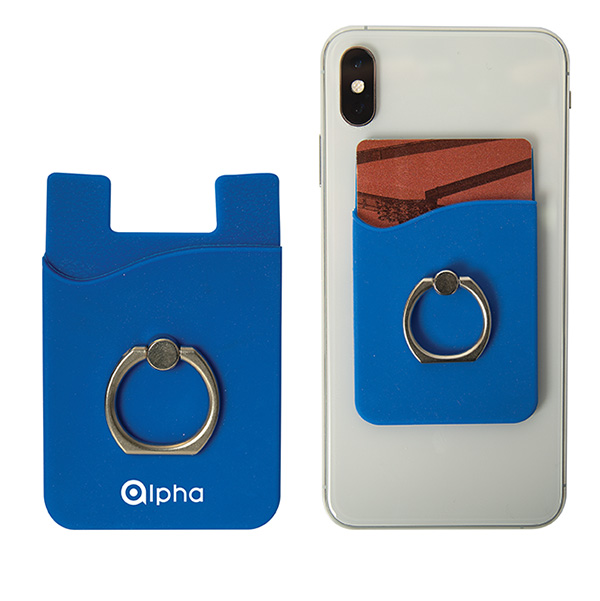 Braxton silicone phone wallet with ring