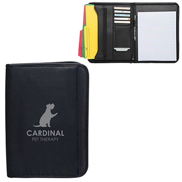 Zippered notepad portfolio