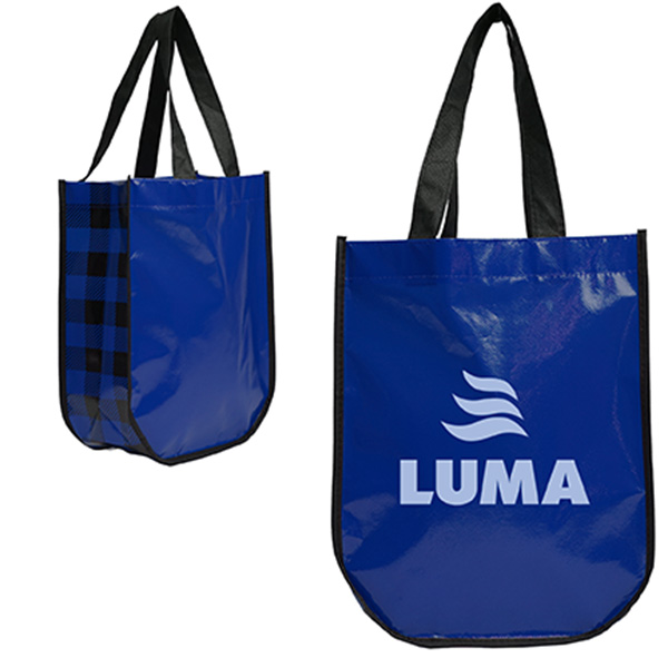 Lumberjack plaid laminated fashion tote