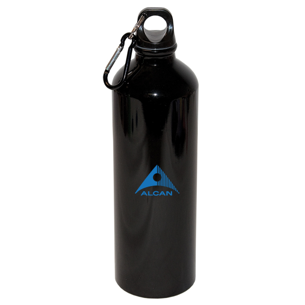 750 ml (25 fl. oz.) aluminum water bottle with carabiner