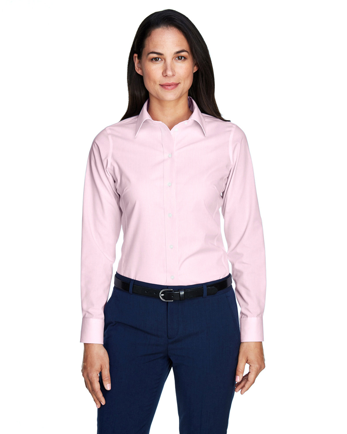 Ladies Crown Collection Banker Stripe Woven Shirt