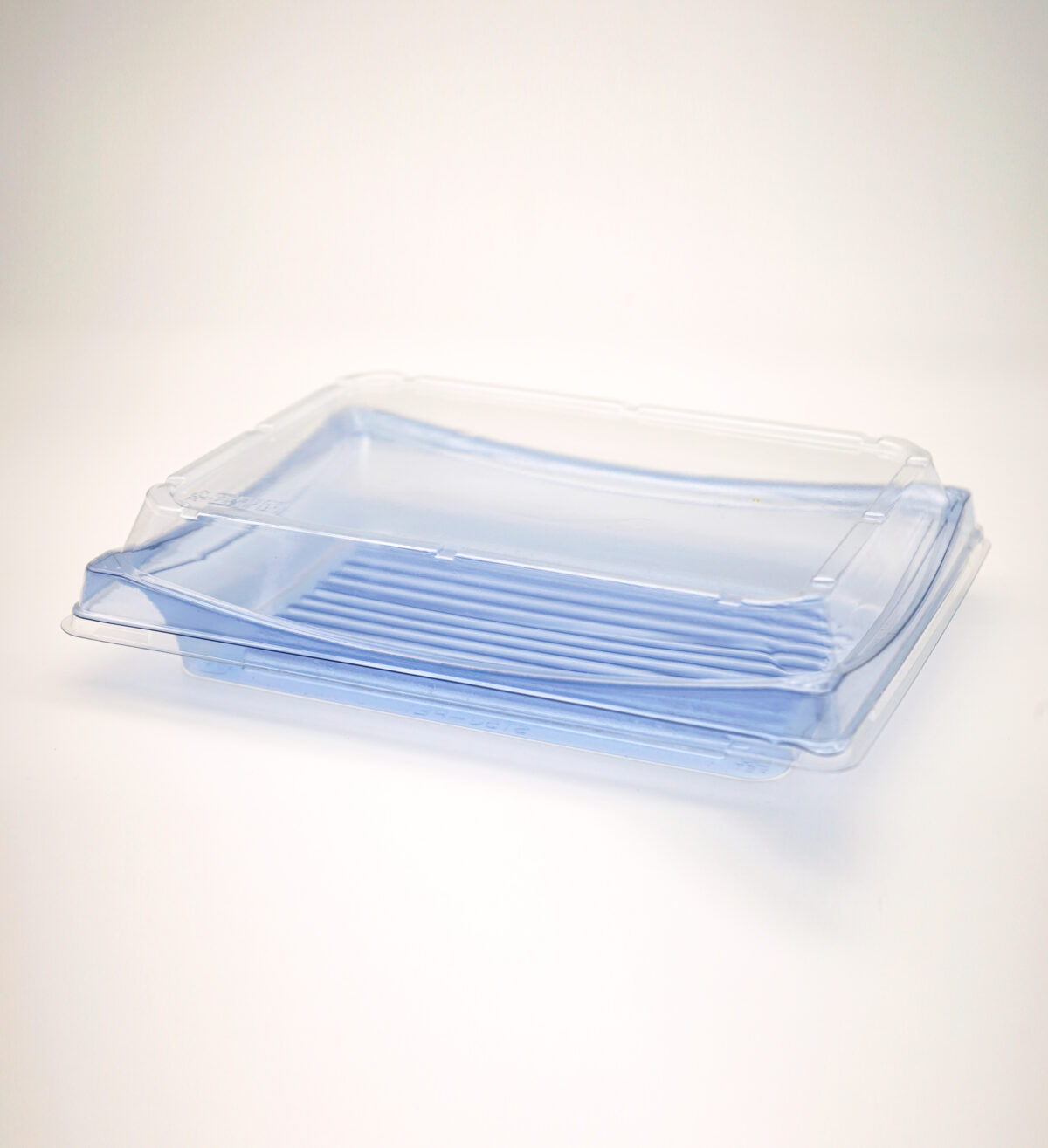 Blue Pet Square Sushi Party Tray With Lid